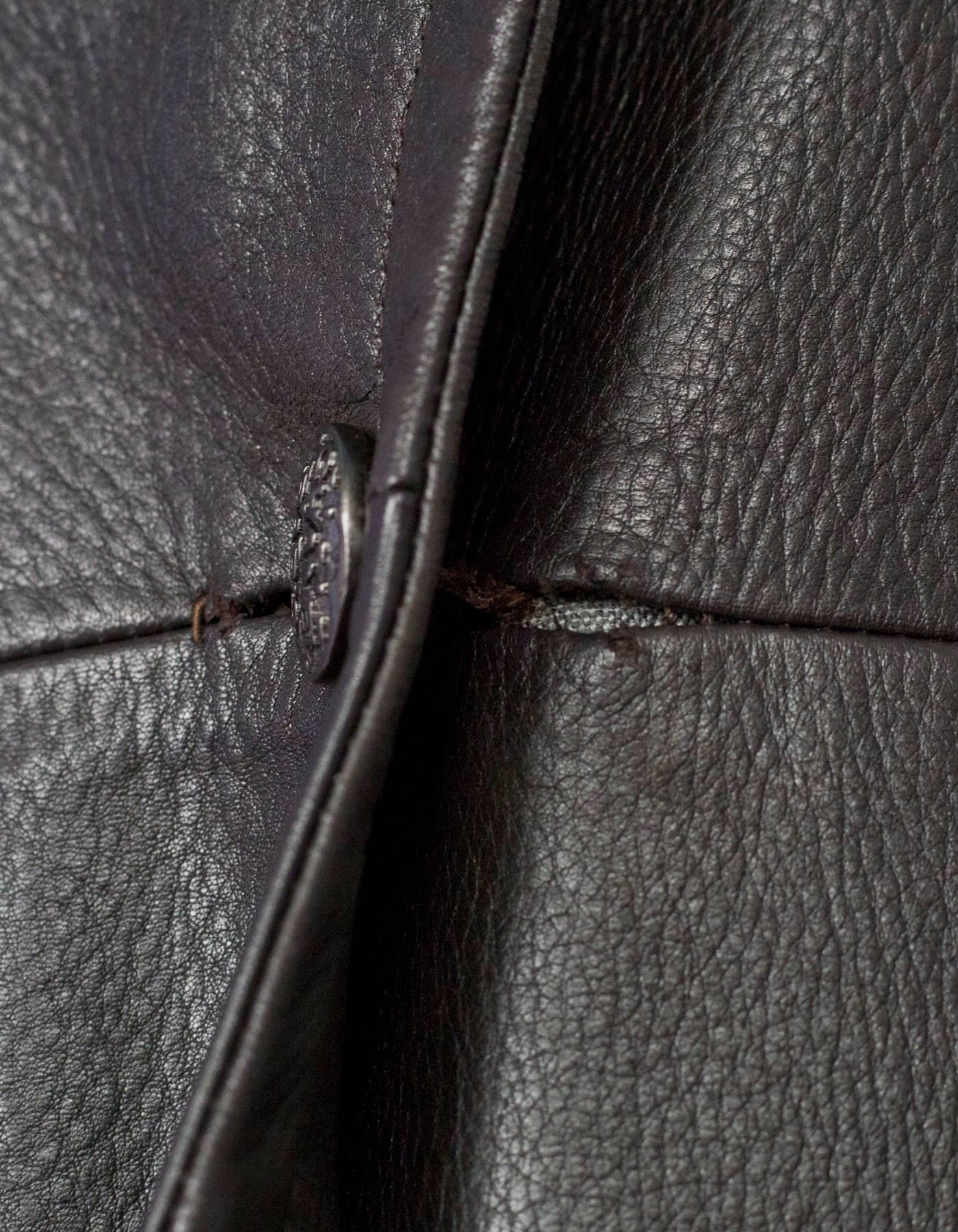 Women's Chanel Dark Brown Leather Trench Coat sz FR42