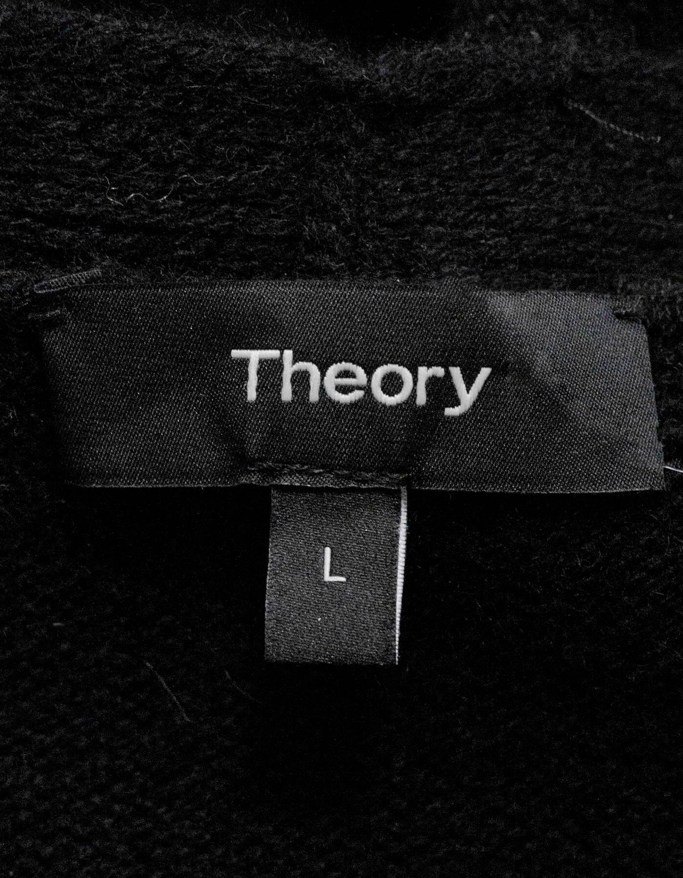 Theory Black Cashmere Long Open Cardigan sz L In Excellent Condition In New York, NY