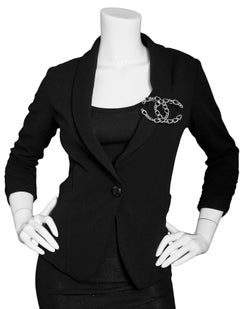 Chanel 2006 Silvertone Chain-Link Large CC Brooch Pin
