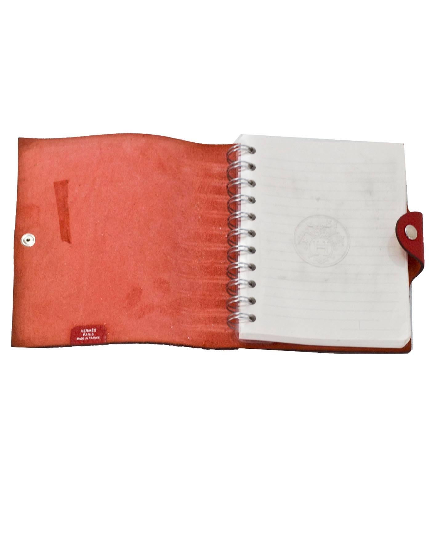 Hermes Red Togo Leather Ulysse PM Notebook Cover w/ Insert 2