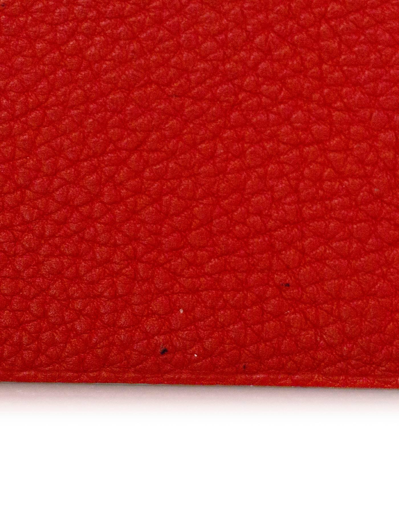 Hermes Red Togo Leather Ulysse PM Notebook Cover w/ Insert 1