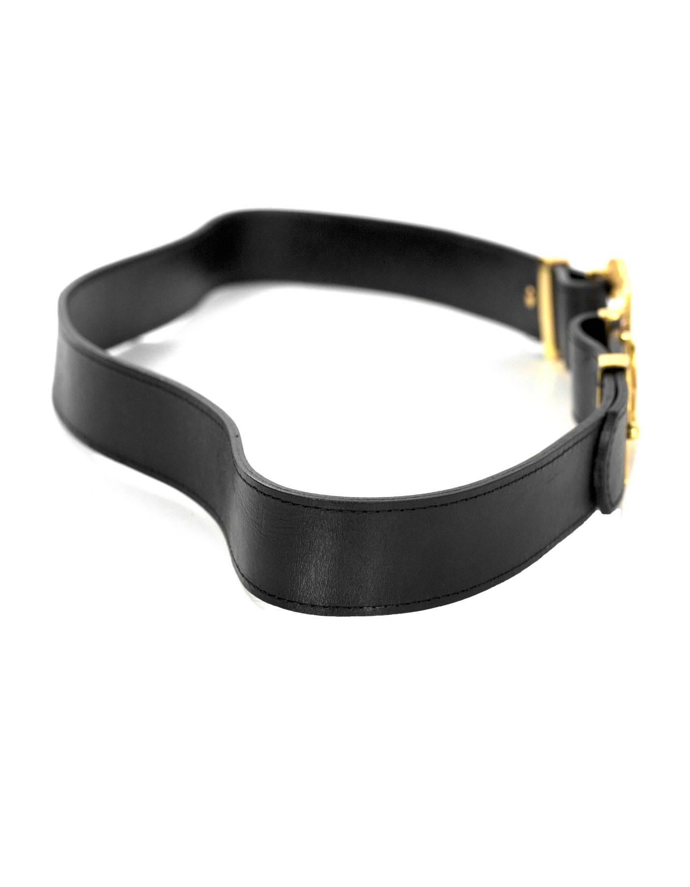 Chanel 1996 Vintage Black & Goldtone XL CC Belt Sz 95 In Good Condition In New York, NY