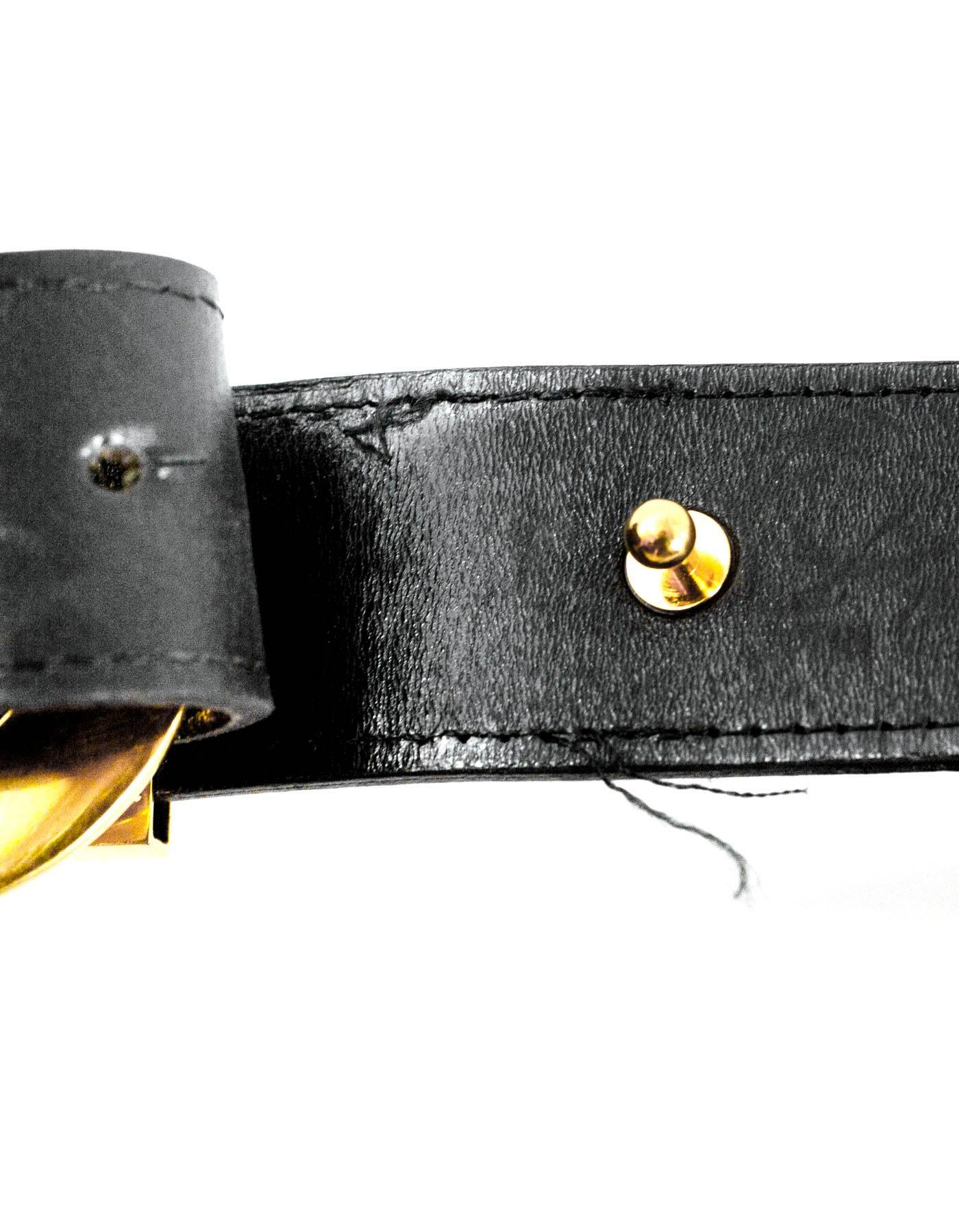Chanel 1996 Vintage Black & Goldtone XL CC Belt Sz 95 4