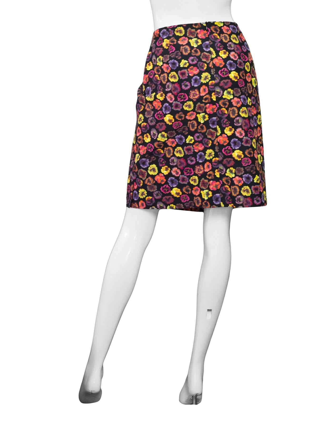 Dries Van Noten Floral Print Skirt Sz FR42 In Excellent Condition In New York, NY