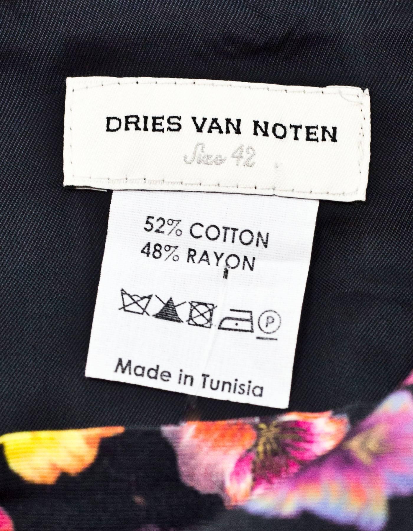 Women's Dries Van Noten Floral Print Skirt Sz FR42