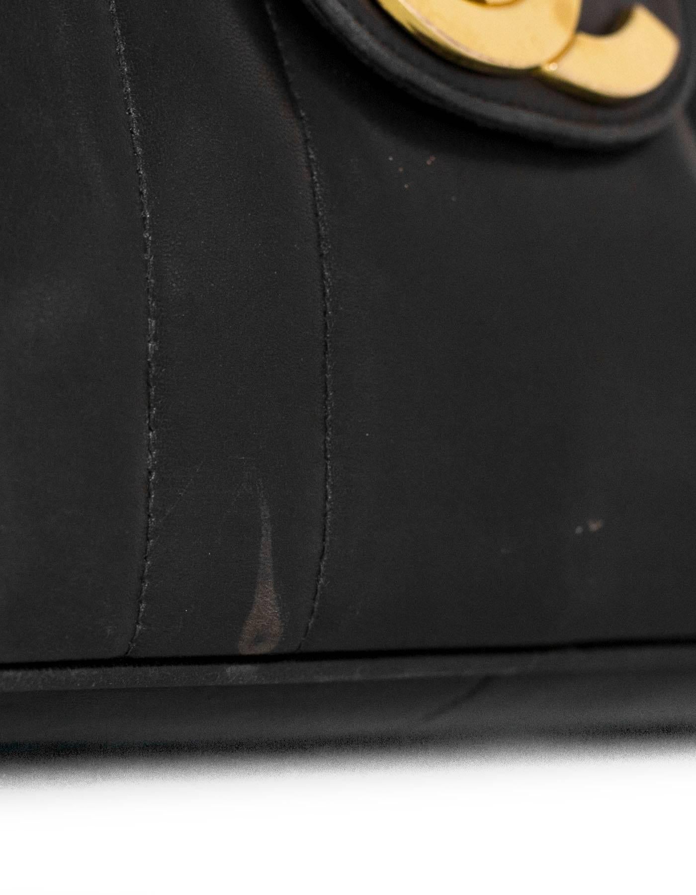 Chanel '90 Vintage Black Lambskin Vertical Quilted CC Jumbo Flap Bag 2