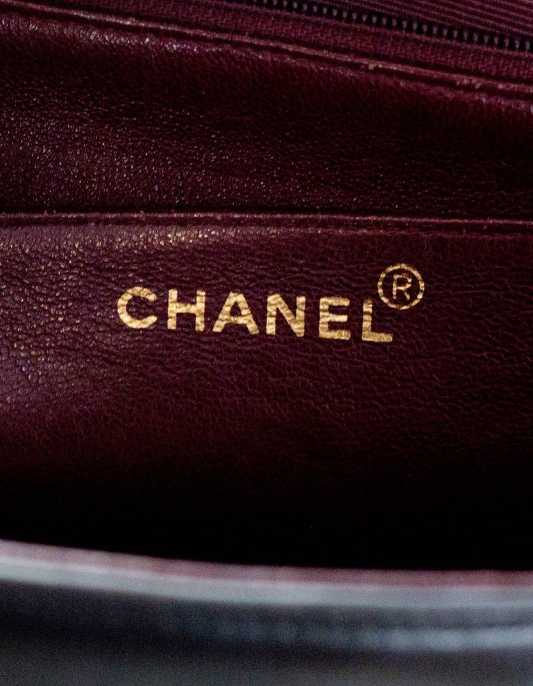 Chanel '90 Vintage Black Lambskin Vertical Quilted CC Jumbo Flap Bag ...