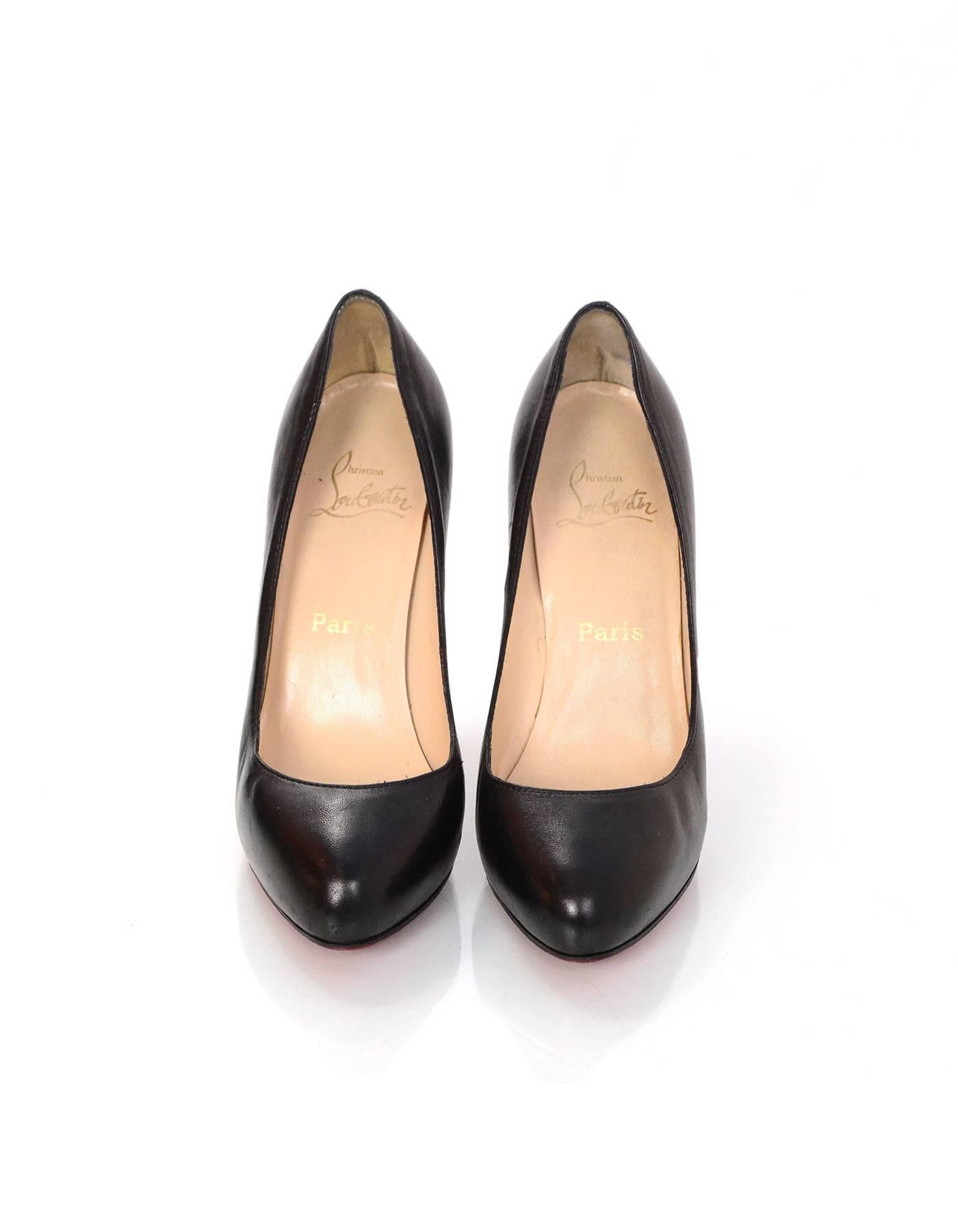 Christian Louboutin Black Leather Rolando 120mm Pumps Sz 38 In Excellent Condition In New York, NY