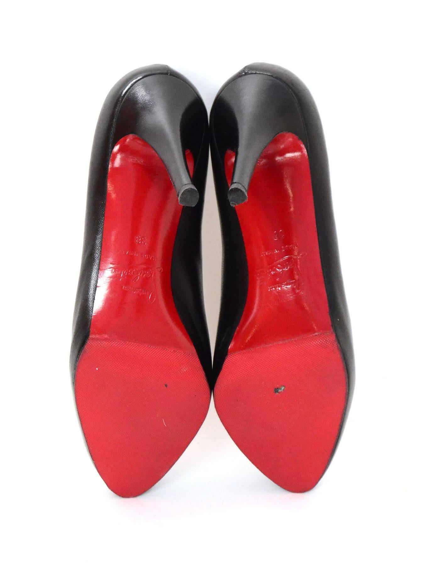 Christian Louboutin Black Leather Rolando 120mm Pumps Sz 38 1