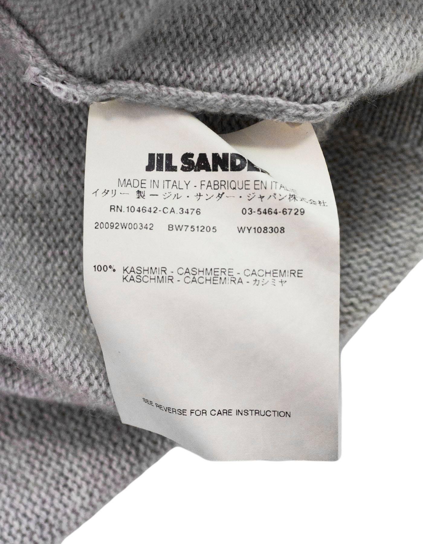 Jil Sander Grey Cashmere Infinity Sweater sz IT36 4