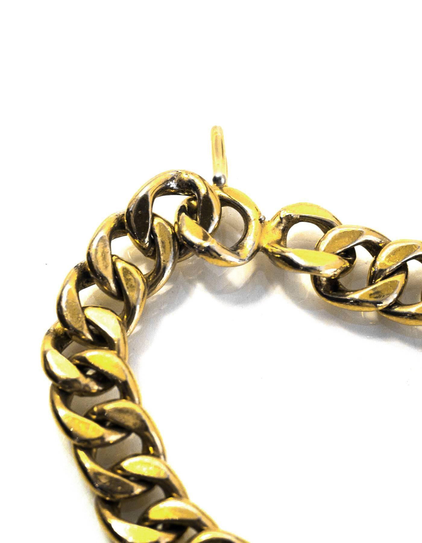 Beige Chanel Vintage Goldtone Double-Chain Belt