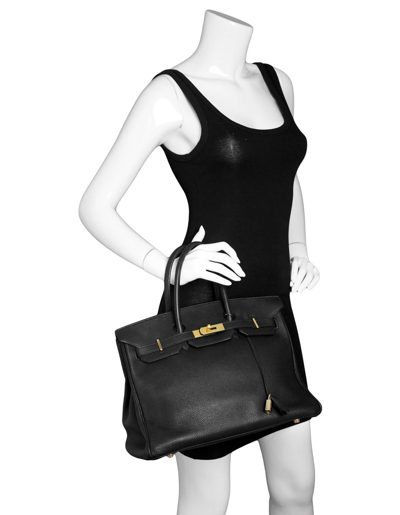 Hermes 2003 Black Togo Leather 35cm Birkin Bag w/ Gold Hardware 6
