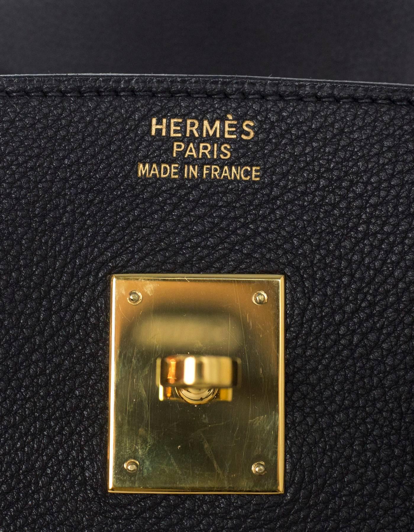 Hermes 2003 Black Togo Leather 35cm Birkin Bag w/ Gold Hardware 3