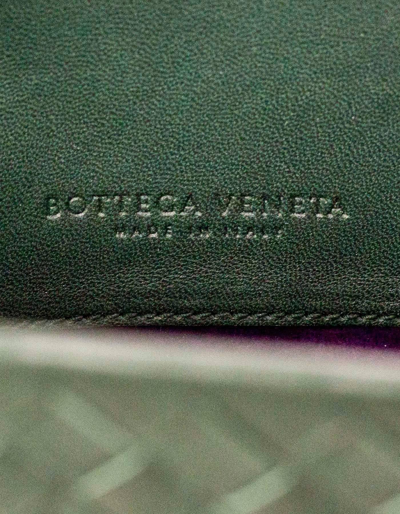 Bottega Veneta Green Intrecciato Woven Leather Roma Tote Bag In Excellent Condition In New York, NY