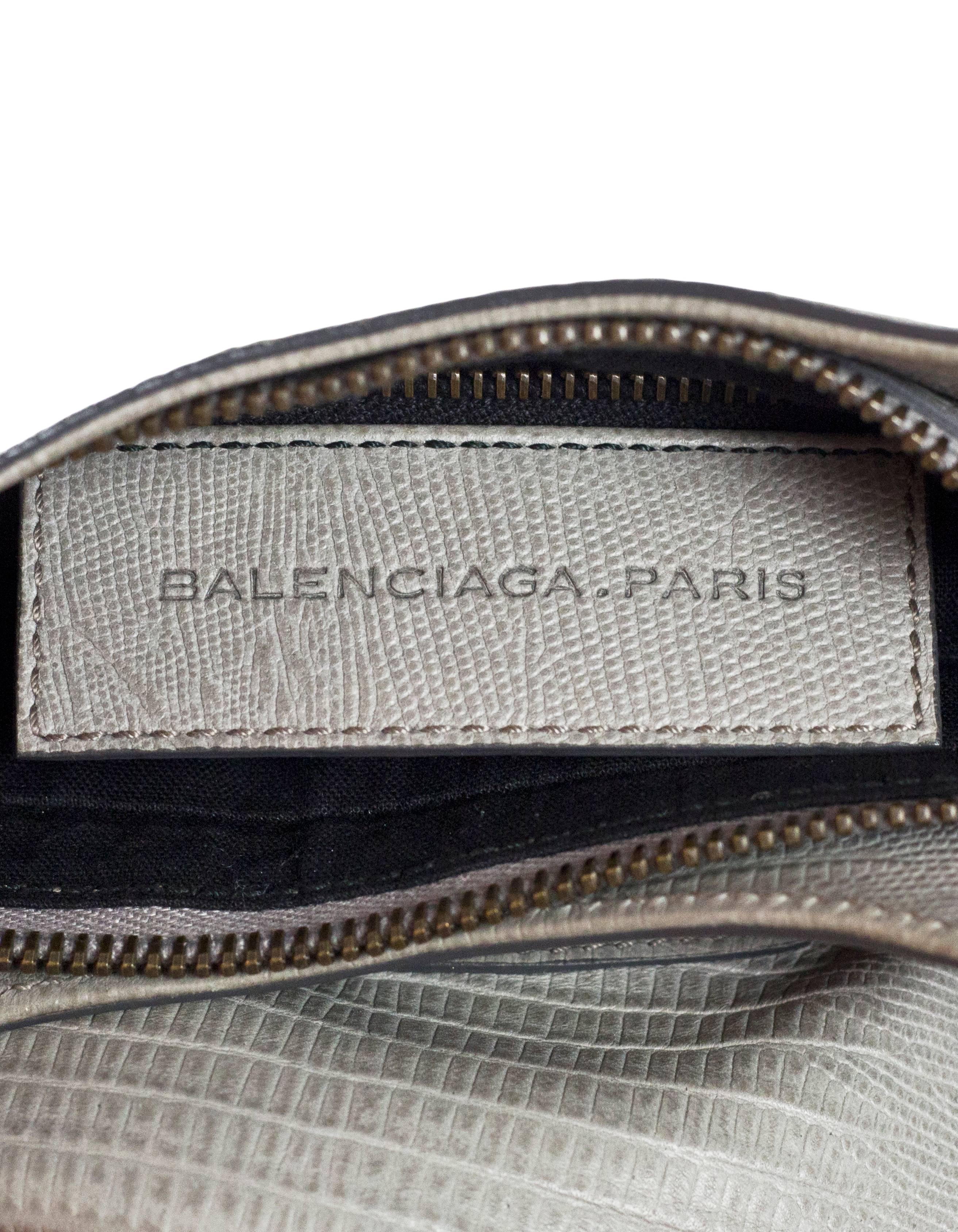 Balenciaga Dove Grey Embossed Lizard Classic Hip Crossbody Bag 1