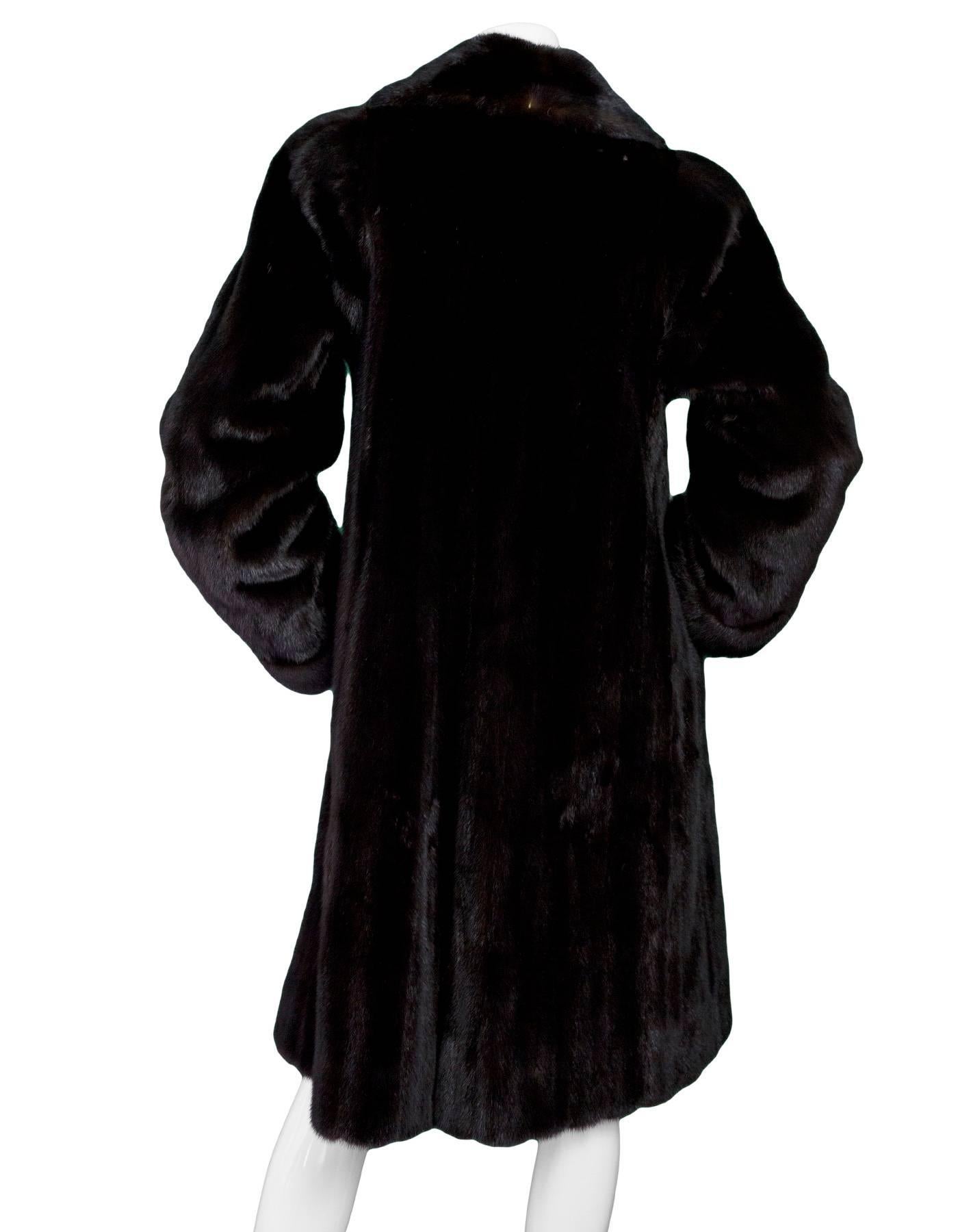 Brown Mink Knee-Length Coat In Excellent Condition In New York, NY