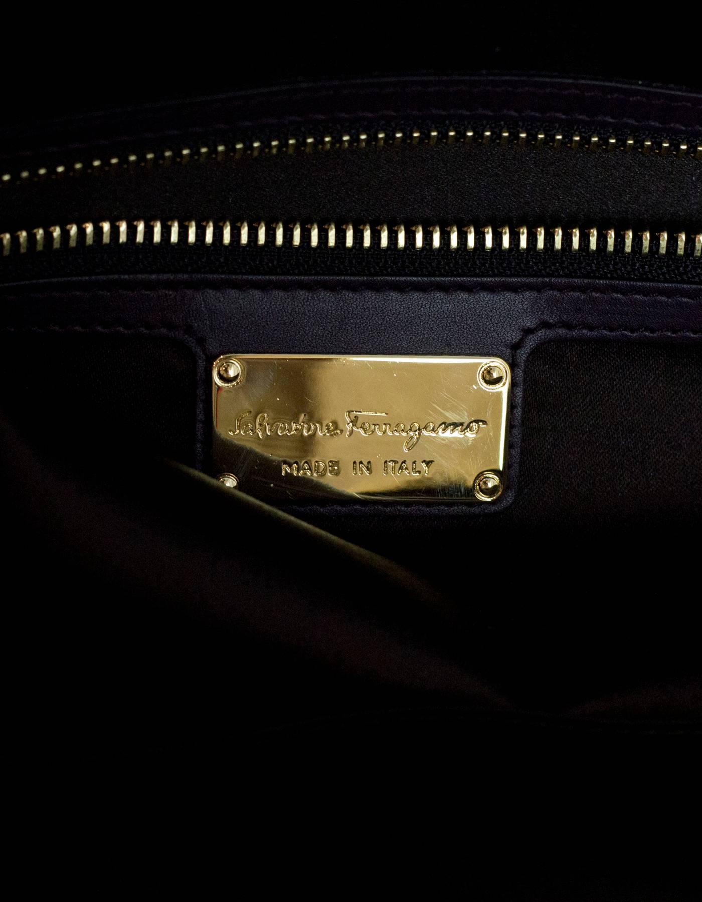 Women's Salvatore Ferragamo Plum Leather Medium Fiamma Bowler Bag