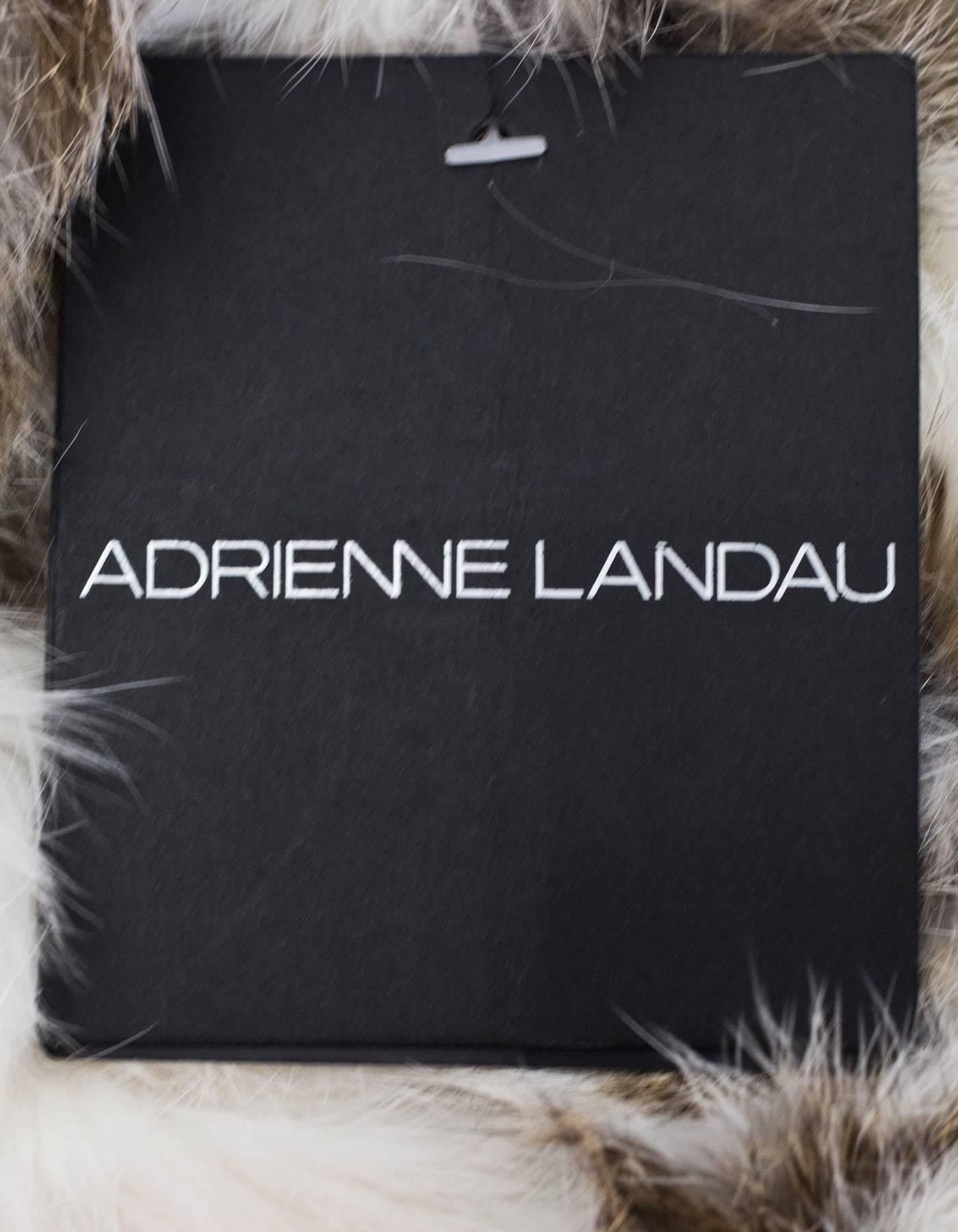 Adrienne Landau White Rabbit Fur Scarf with Tags In Excellent Condition In New York, NY
