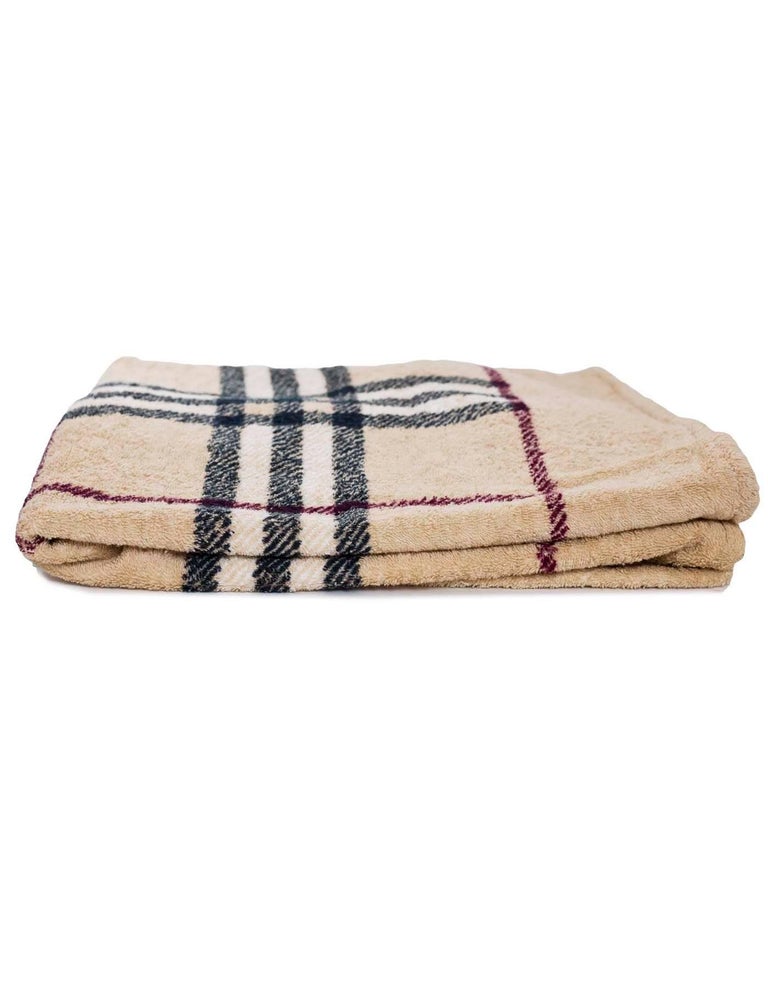 Burberry Large Tan Nova Check Towel NWT For Sale at 1stDibs
