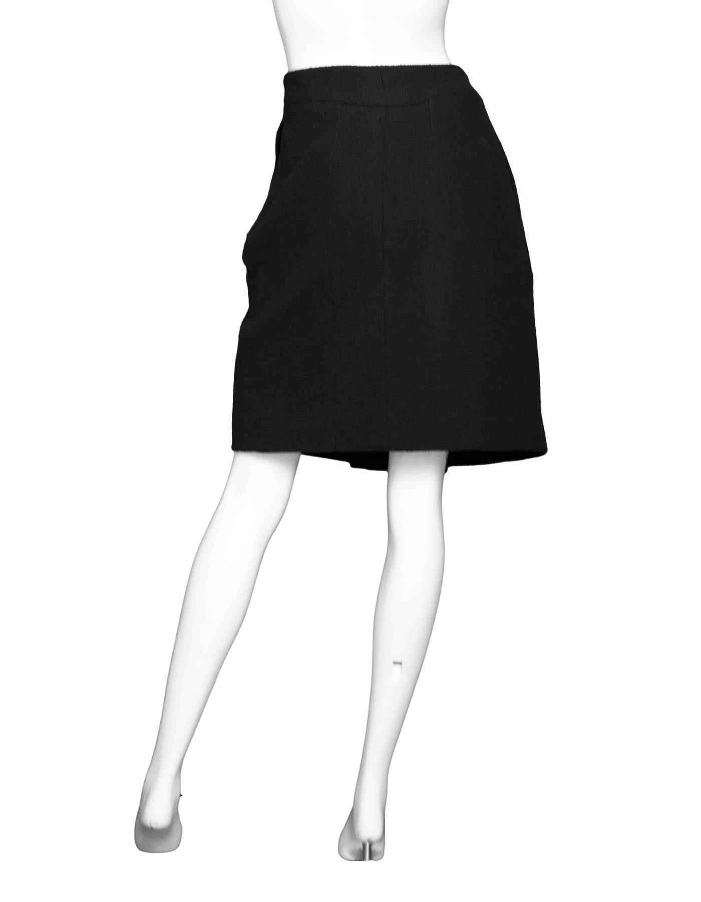 Women's Chanel Black Cotton Boucle Skirt sz FR46