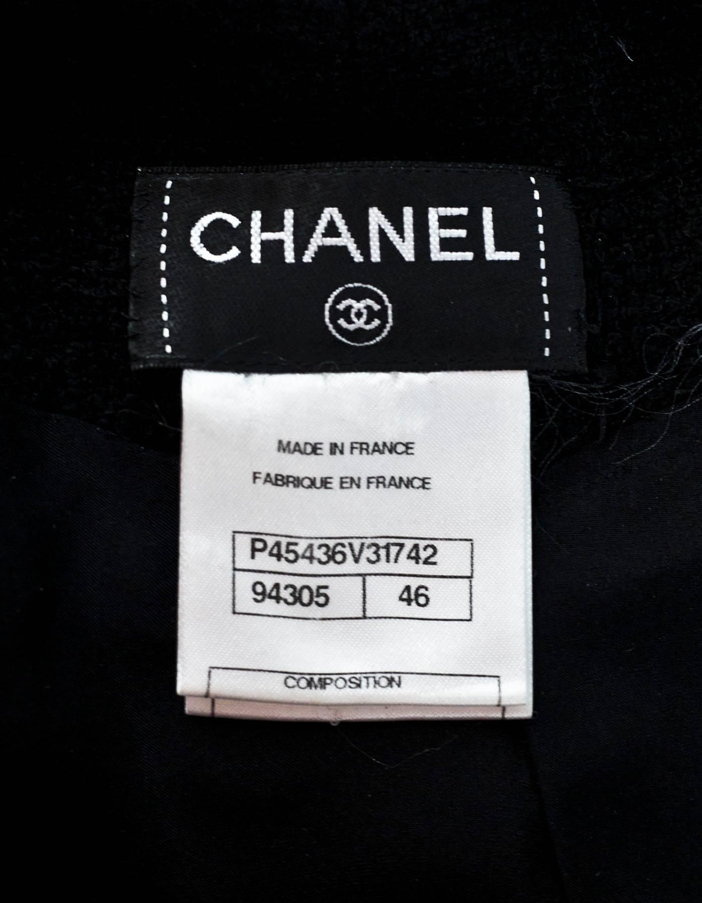 Chanel Black Cotton Boucle Skirt sz FR46 1