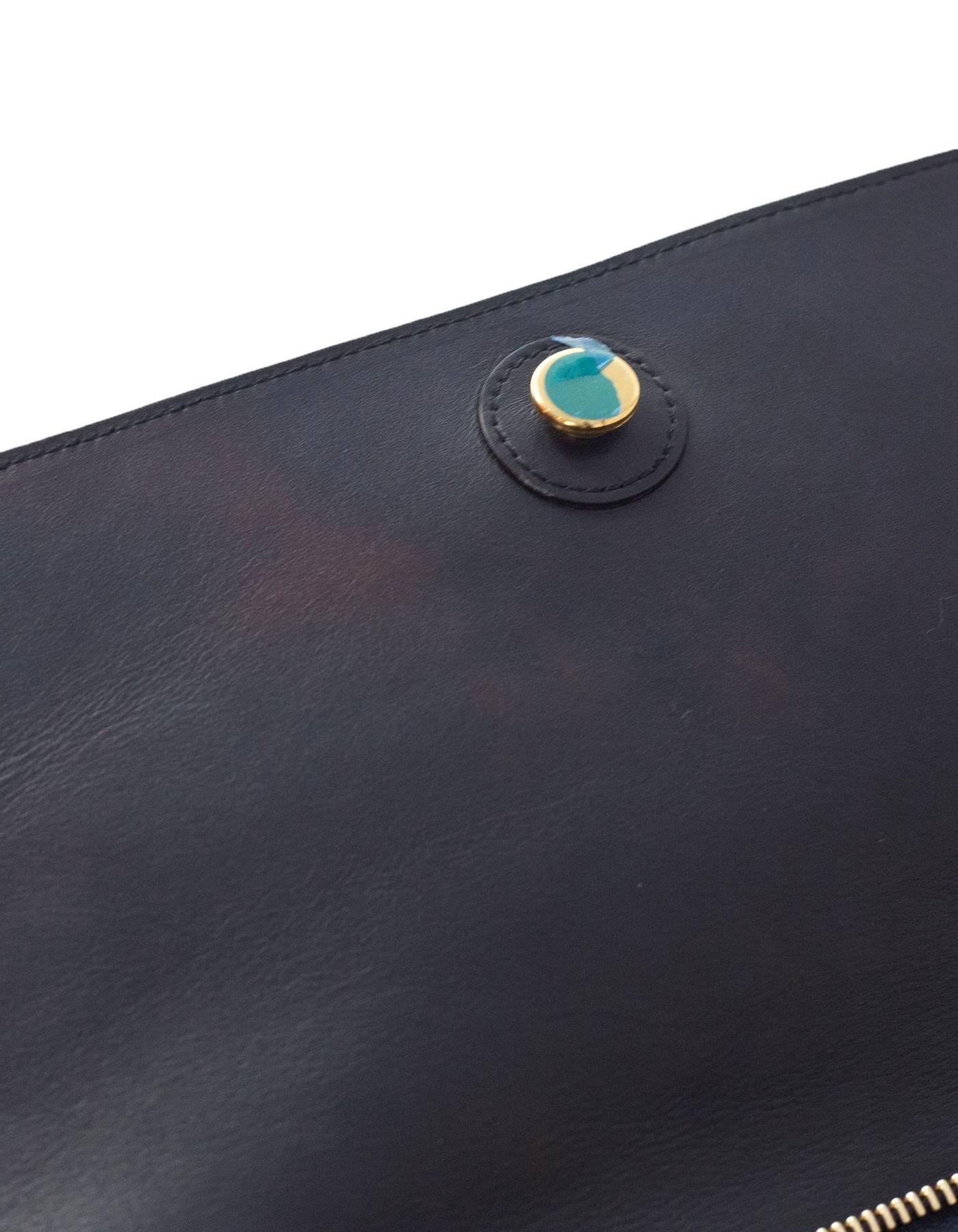 Black Celine Navy Smooth Leather Small Belt Bag with Dust Bag