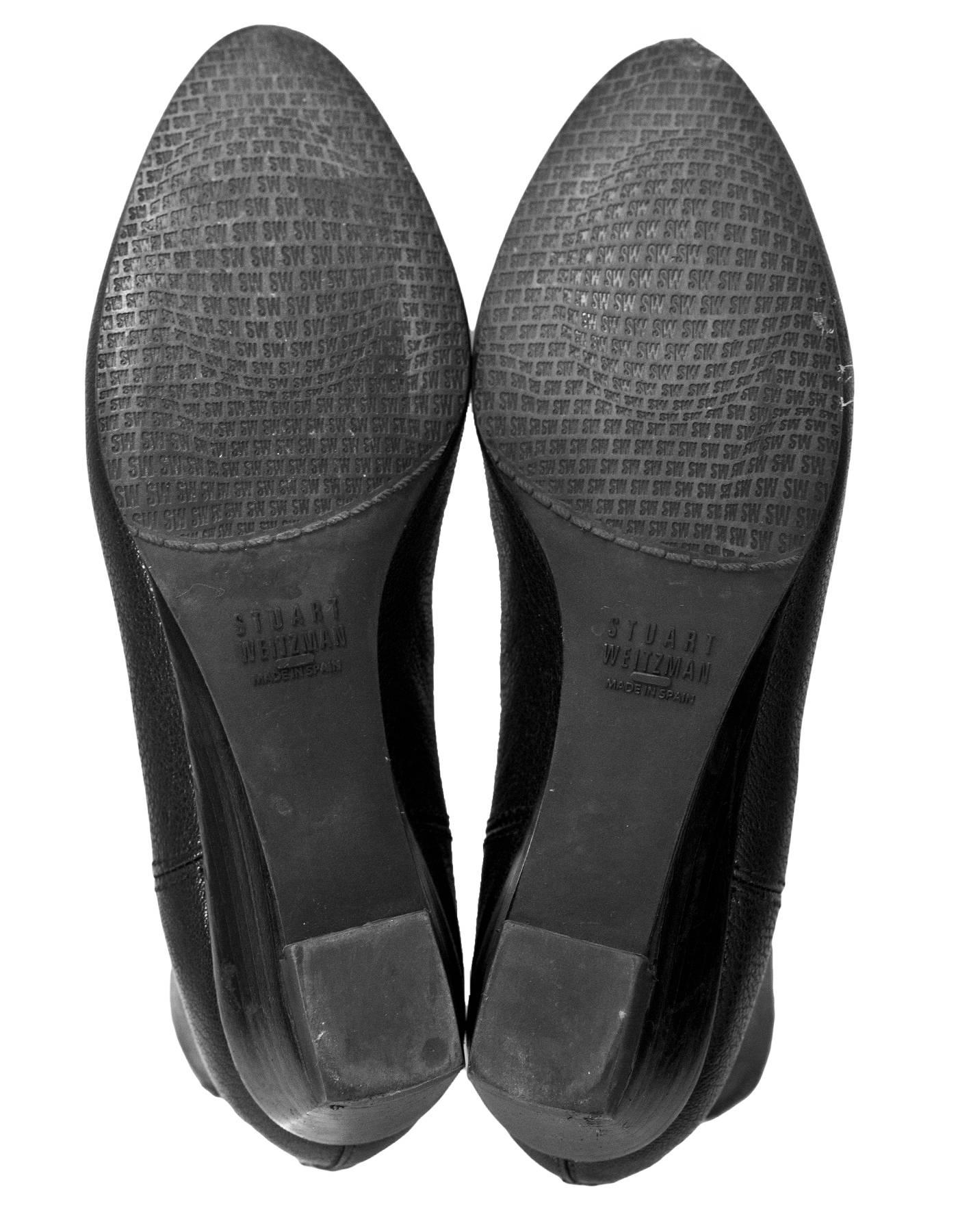 Stuart Weitzman Black Leather Ankle Boots Sz 6 2