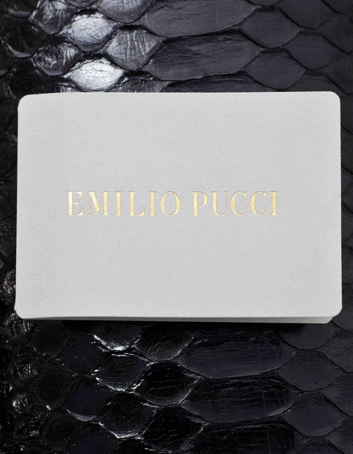 Emilio Pucci Black Python Bucket Satchel Crossbody Bag 4