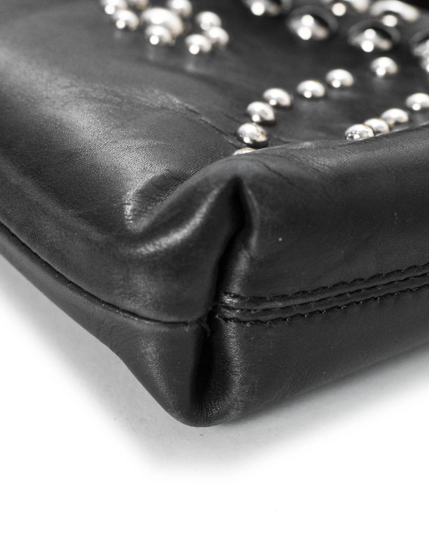 Dolce & Gabbana Black Leather Studded Tote Bag 1