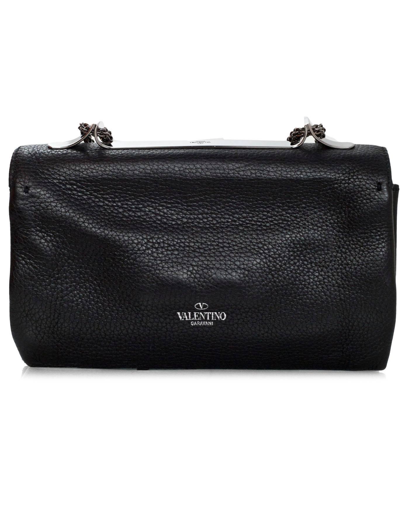 Valentino Black Crystal Studded So Noir Va Va Voom Bag In Excellent Condition In New York, NY