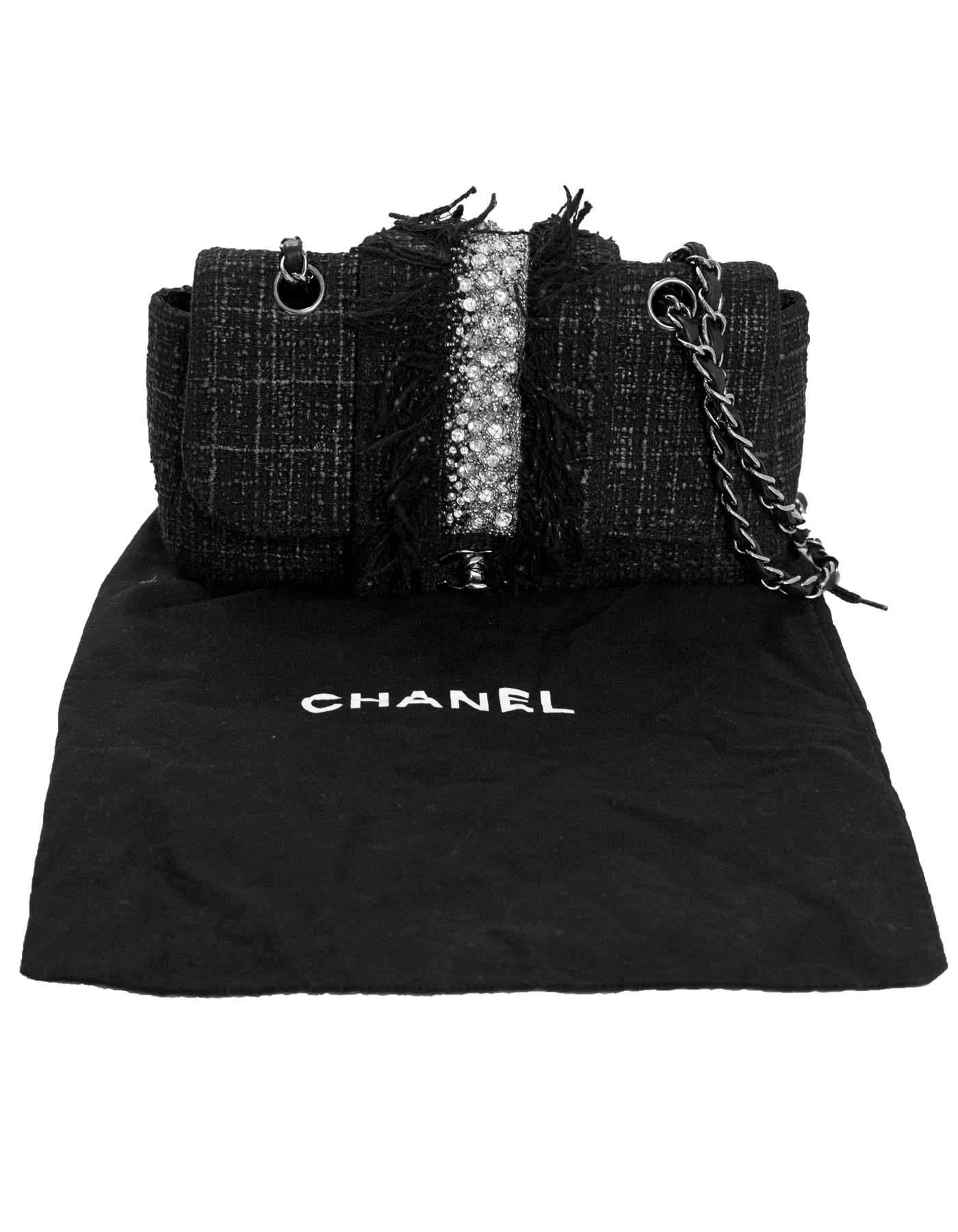 Chanel 2005 Black Tweed & Swarovski Crystal Fringe Flap Bag rt. $4, 825 3