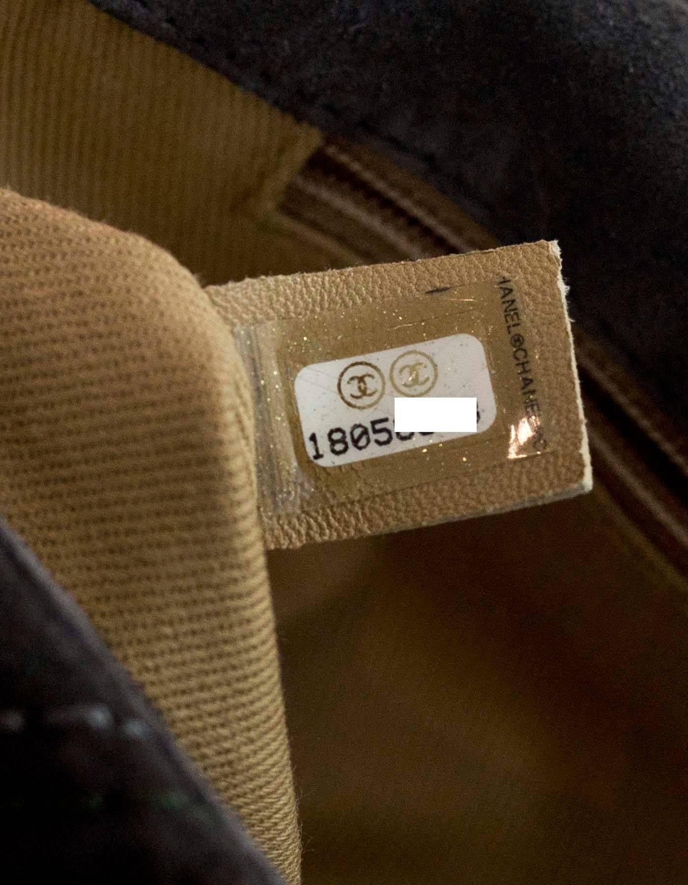 Chanel '13 Grey Suede Paris/Edinburg Saltire Stitch Flap Bag with Auth Card, Box 3
