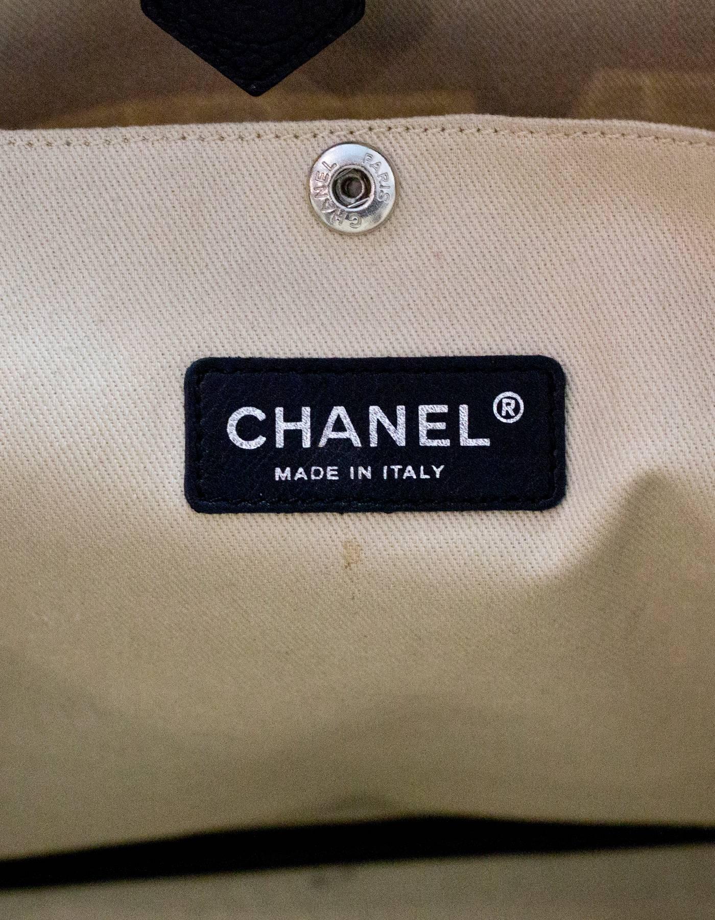 Chanel Black and Beige Coated Canvas Le Train Tote Bag  3