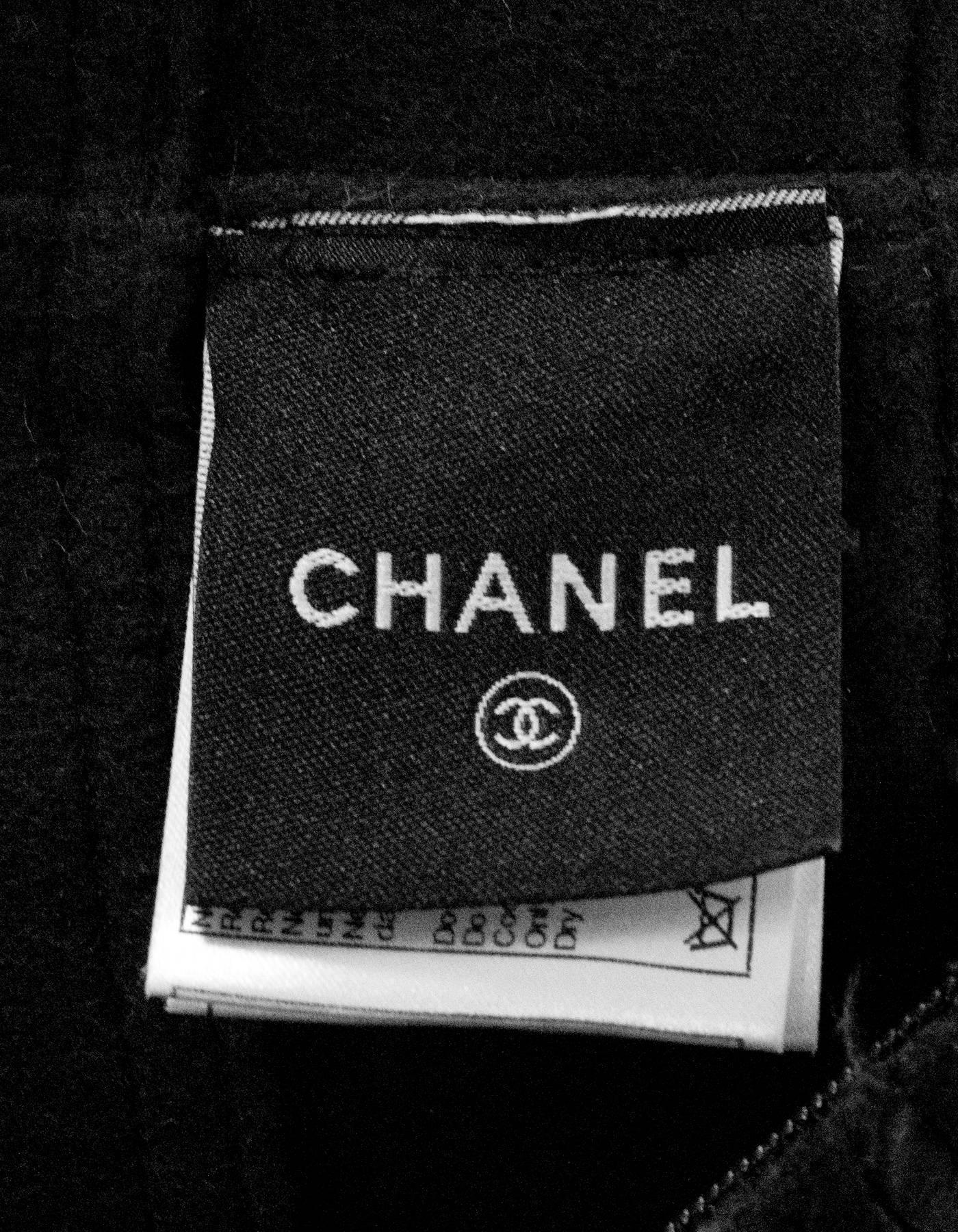 Women's Chanel Sport Black Wool Sleeveless Dress Sz FR34