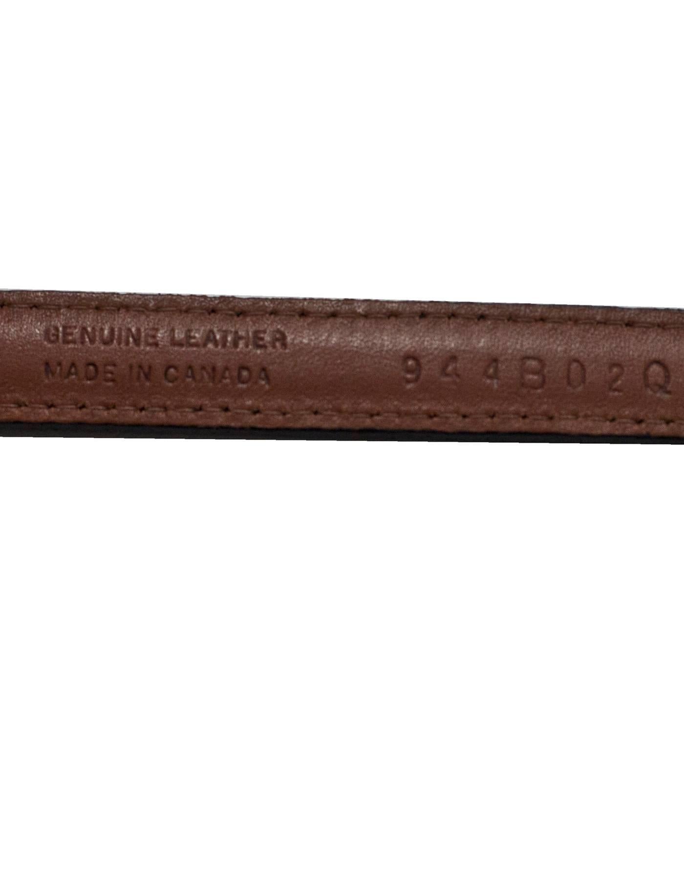 Luca Luca Grey Metallic Thin Zipper Belt Sz M 1