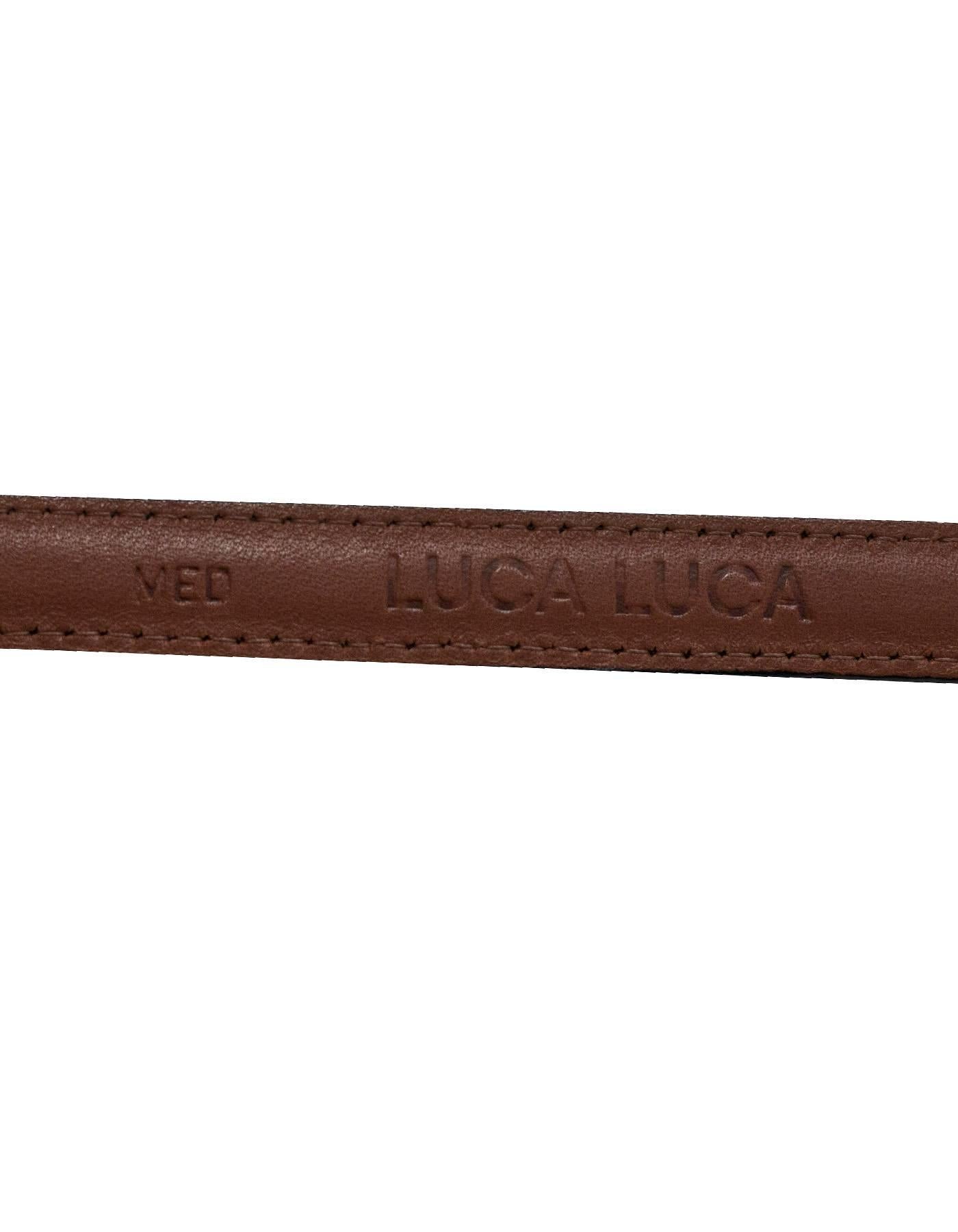 Women's Luca Luca Grey Metallic Thin Zipper Belt Sz M