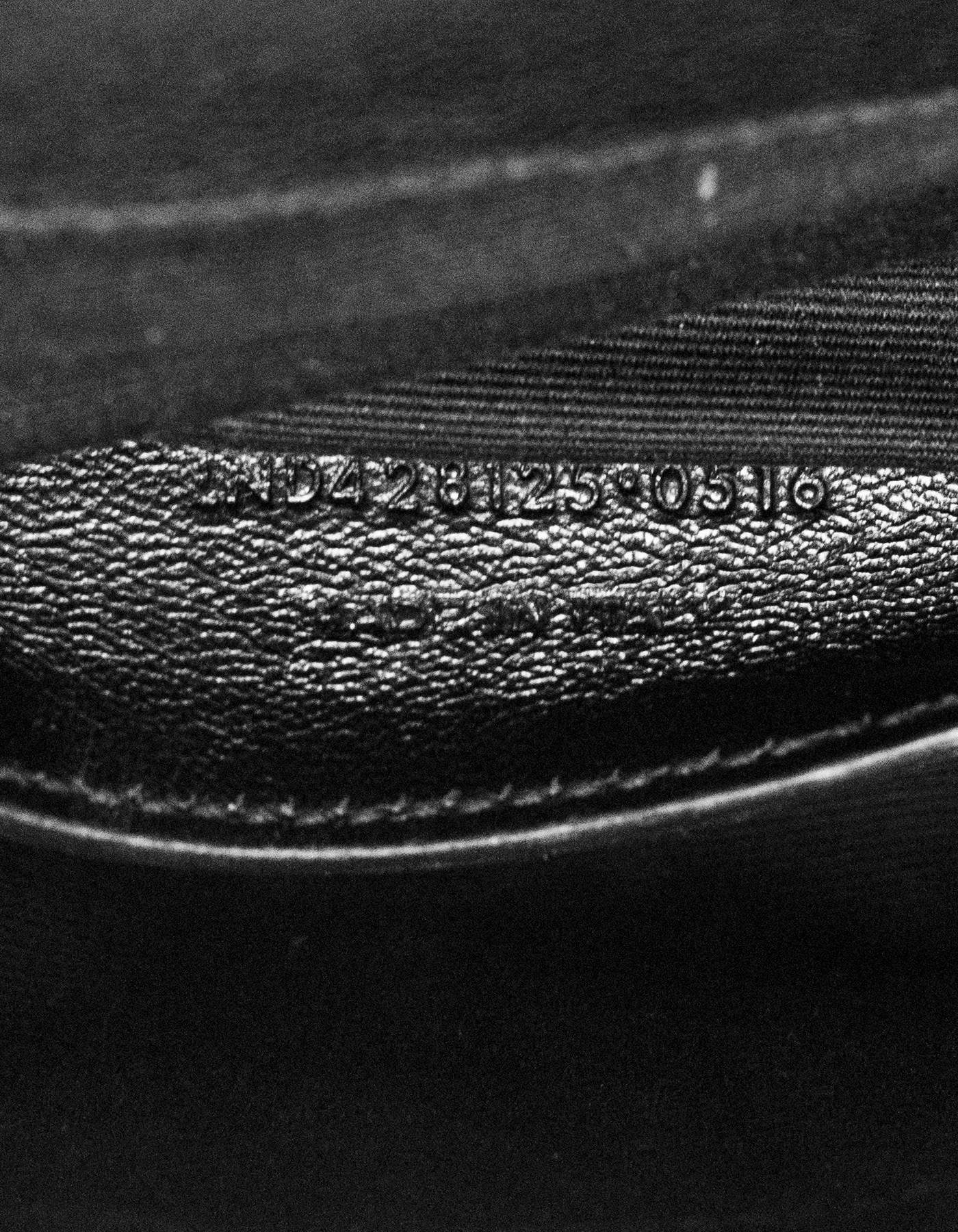 Saint Laurent Black Suede Macrame Monogram Slouchy Chain Medium Shoulder Bag 3