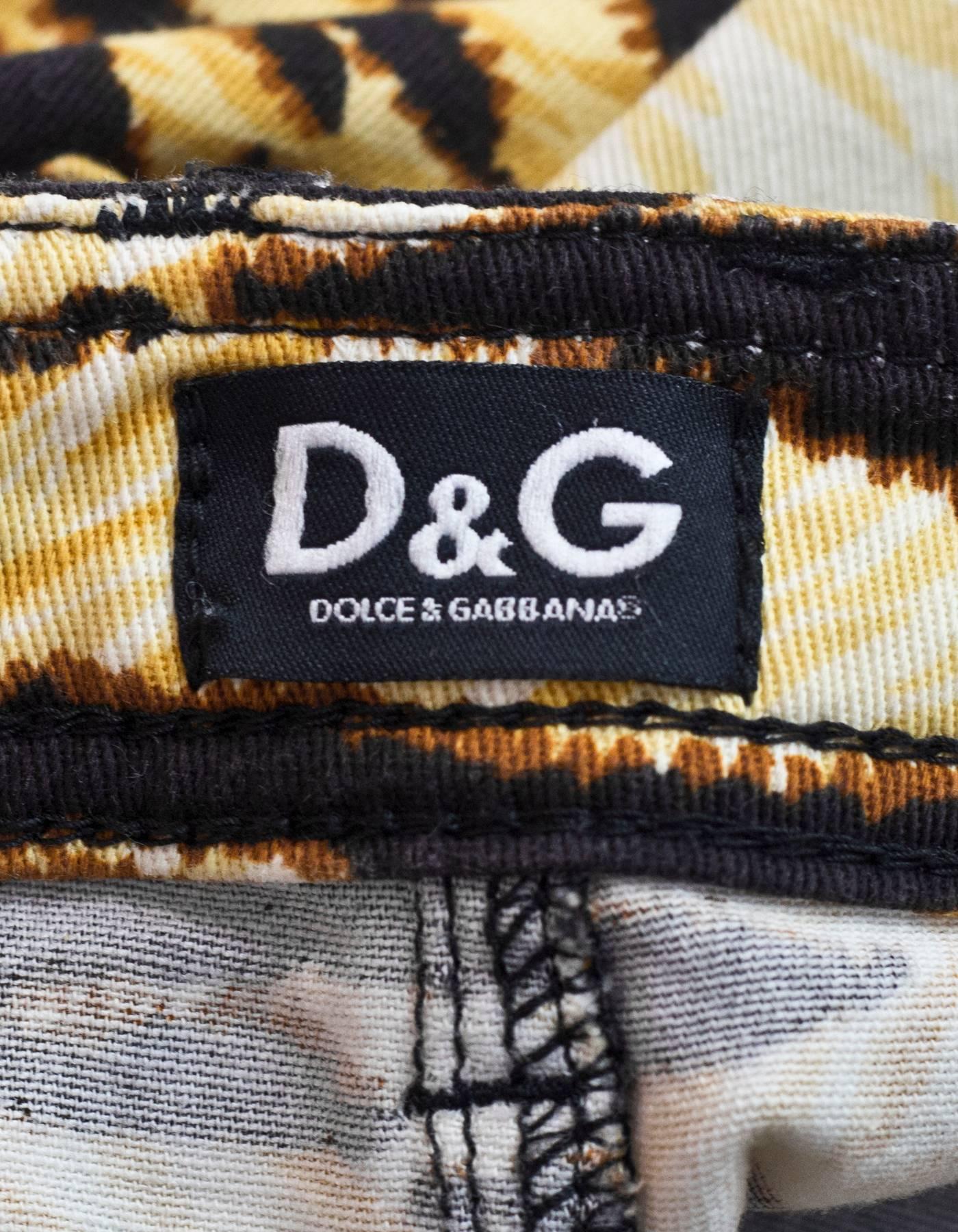 D&G Tiger Print Pencil Skirt Sz 26 2