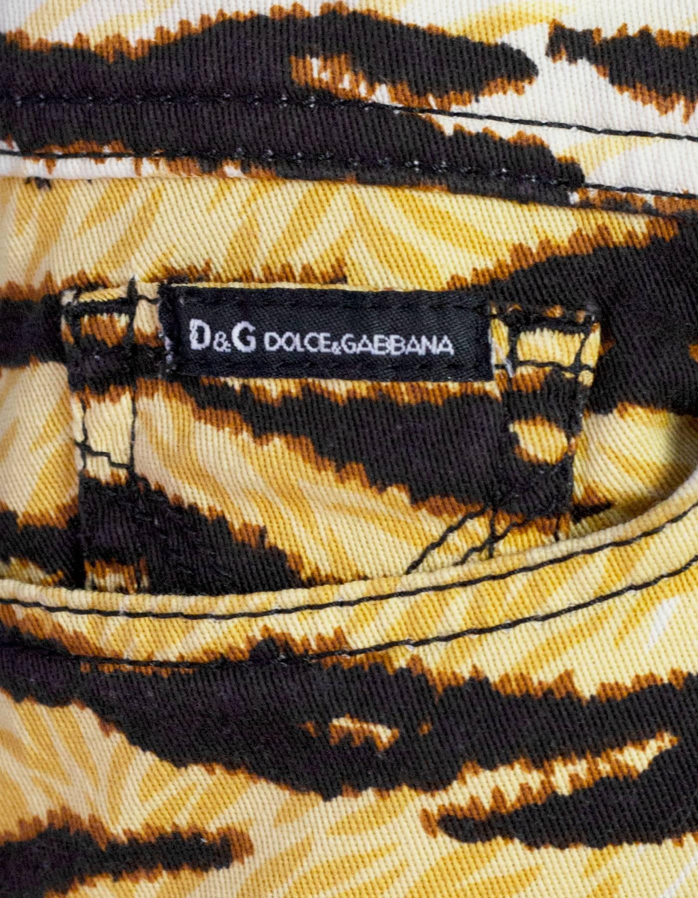 Women's D&G Tiger Print Pencil Skirt Sz 26