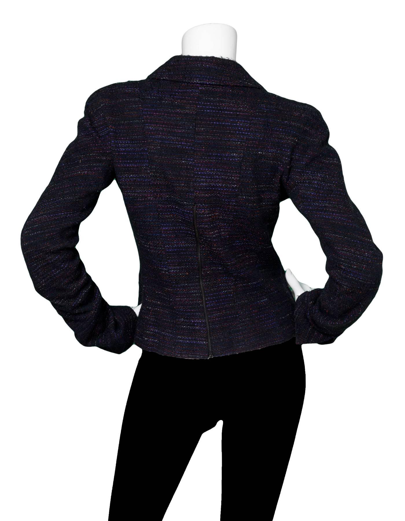 Black Chanel Multi-Colored Tweed Jacket sz FR38