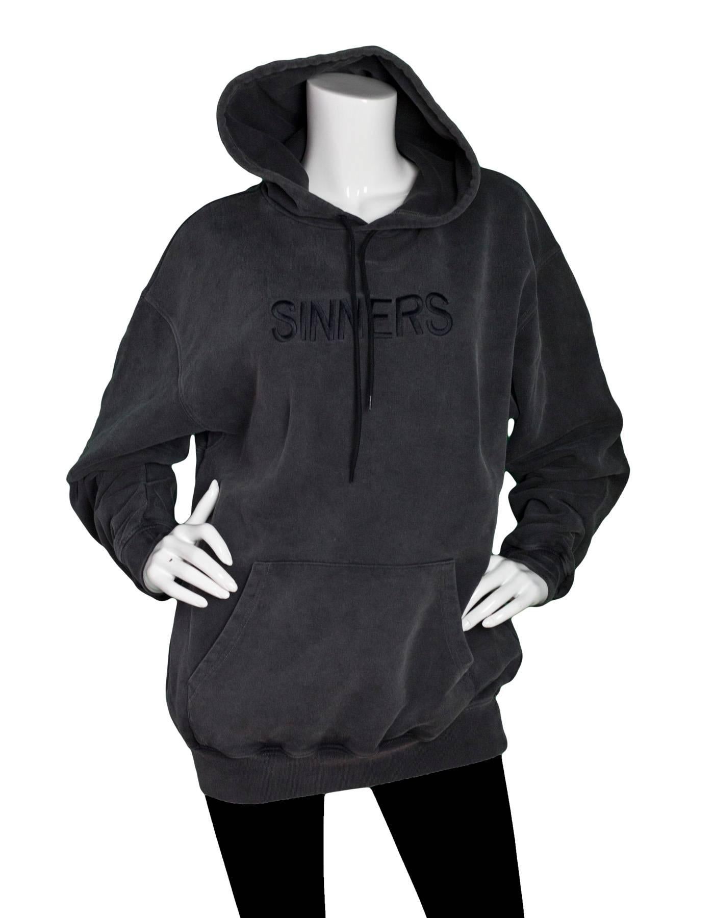 Balenciaga Men's Grey SINNERS Hoodie sz S rt. $1,015 at 1stDibs | balenciaga  sinners hoodie grey, balenciaga sinners hoodie, balenciaga sinners crewneck