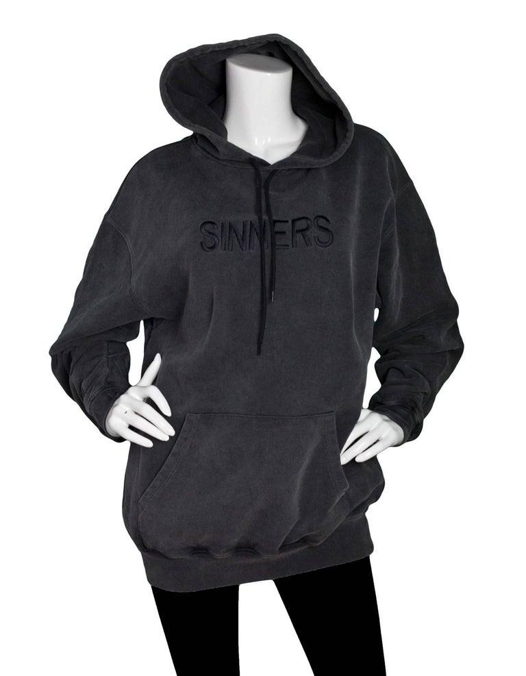 Balenciaga Men''s Grey SINNERS Hoodie sz S rt. $1,015 at 1stDibs | balenciaga  sinners hoodie grey, sinners balenciaga, balenciaga grey hoodie