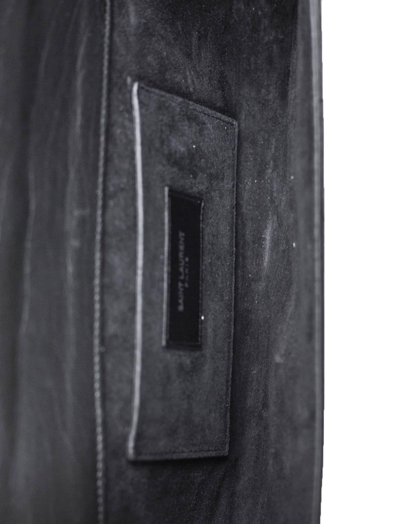 Women's or Men's Saint Laurent Punk Safety Pin Black Leather Clutch Bag rt. $1, 450
