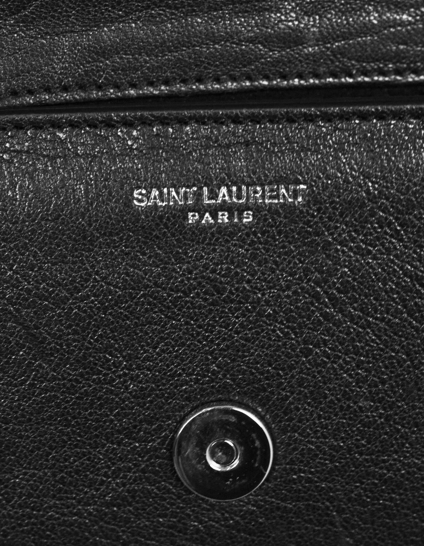 Saint Laurent Punk Safety Pin Black Leather Clutch Bag rt. $1, 450 1