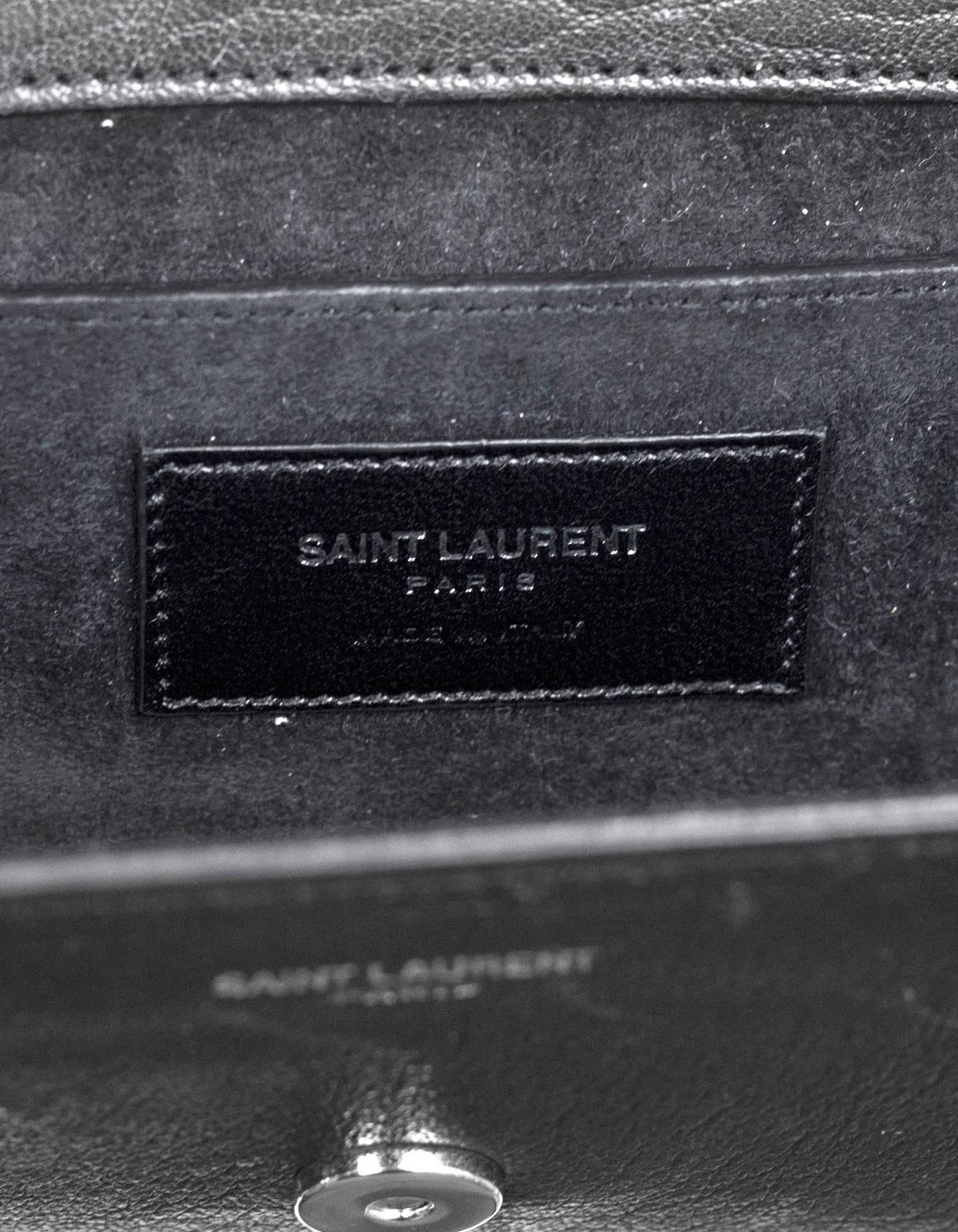 Saint Laurent Punk Safety Pin Black Leather Clutch Bag rt. $1, 450 2