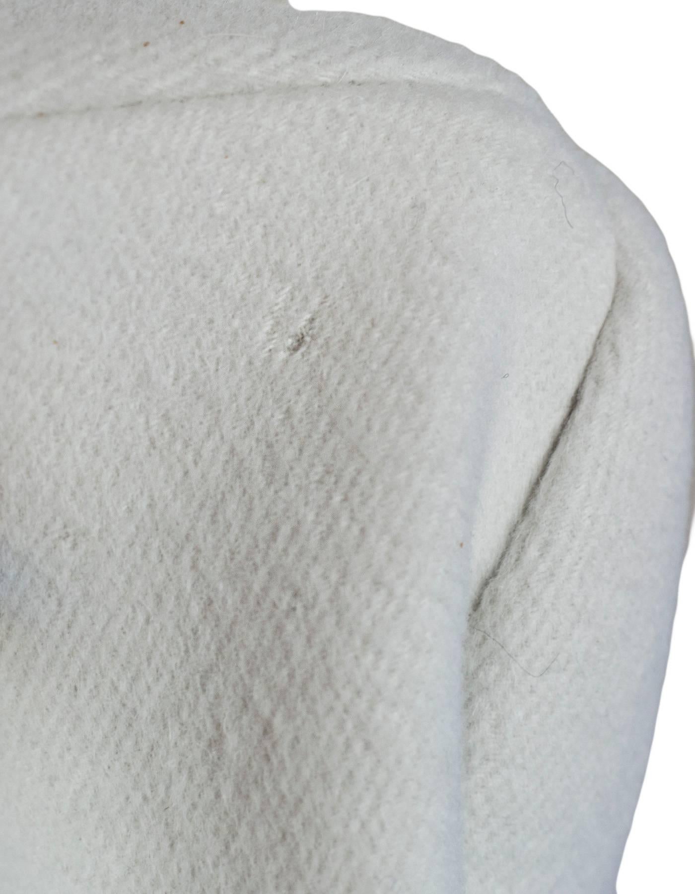 Gray Prada Off-White Cashmere & Fur Coat sz IT40