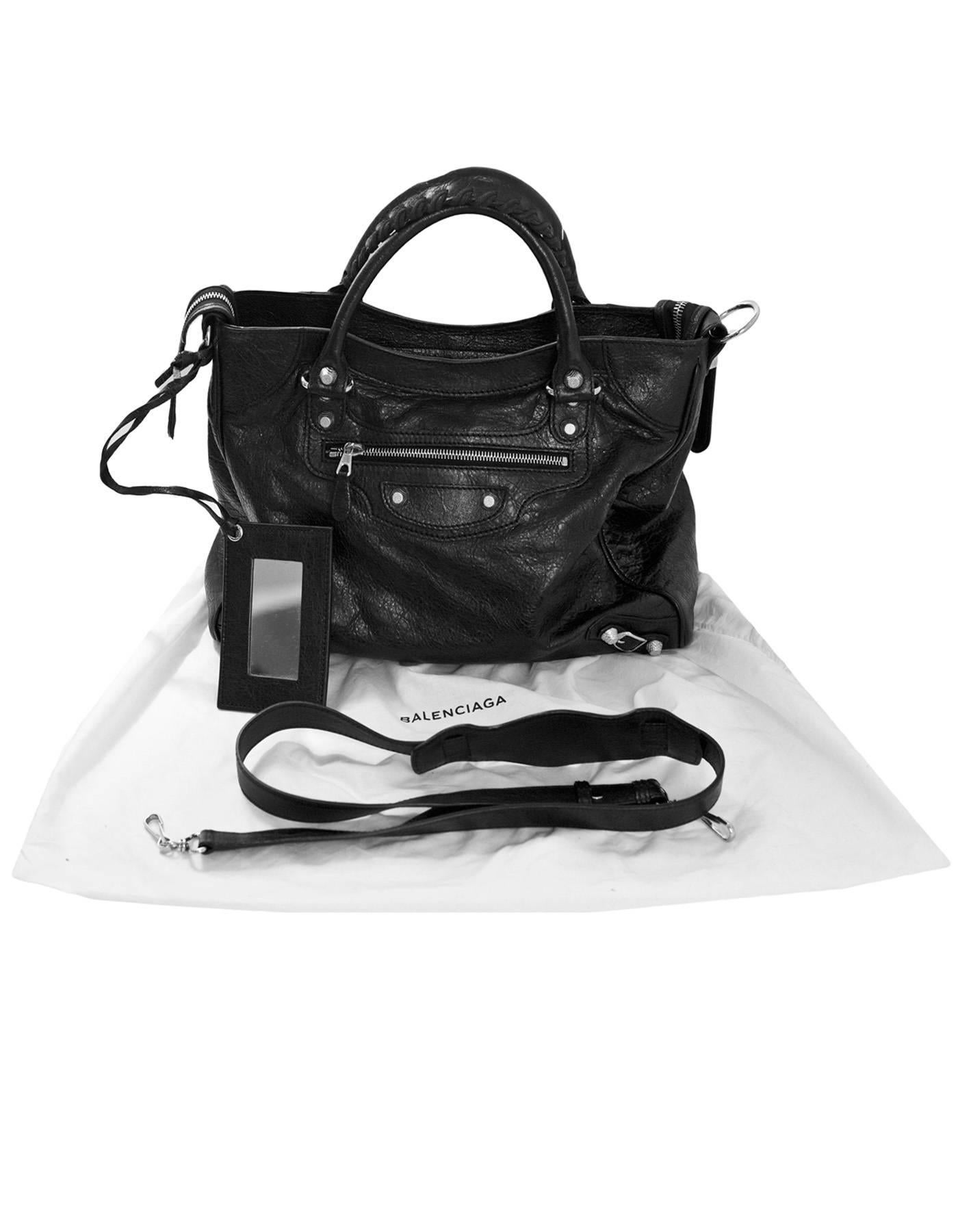 Balenciaga Black Lambskin Giant 12 Velo Messenger Bag with Dust Bag 5