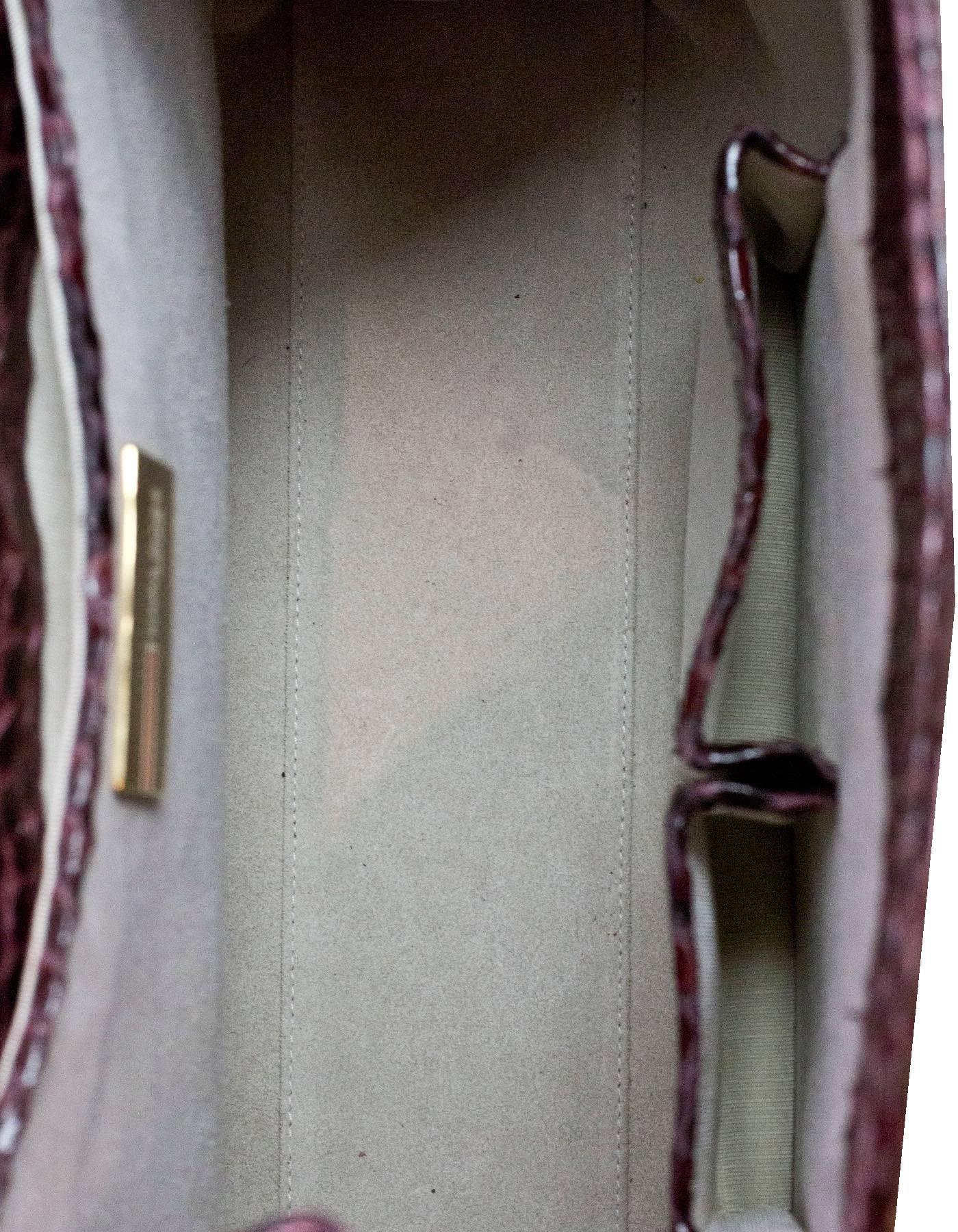Women's Kara Ross Burgundy Python Snakeskin Trinity Lady Bag Sathel