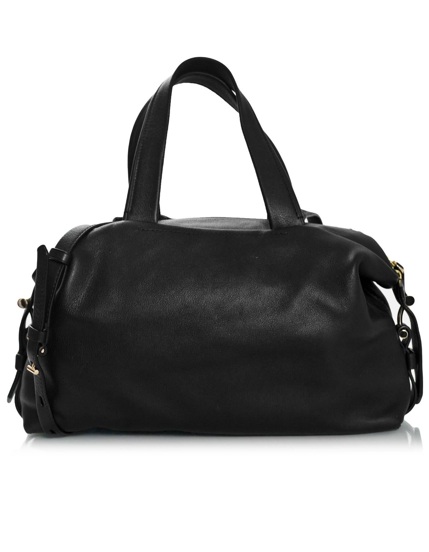 Women's Reed Krakoff Black Leather Mini Atlas Satchel Bag