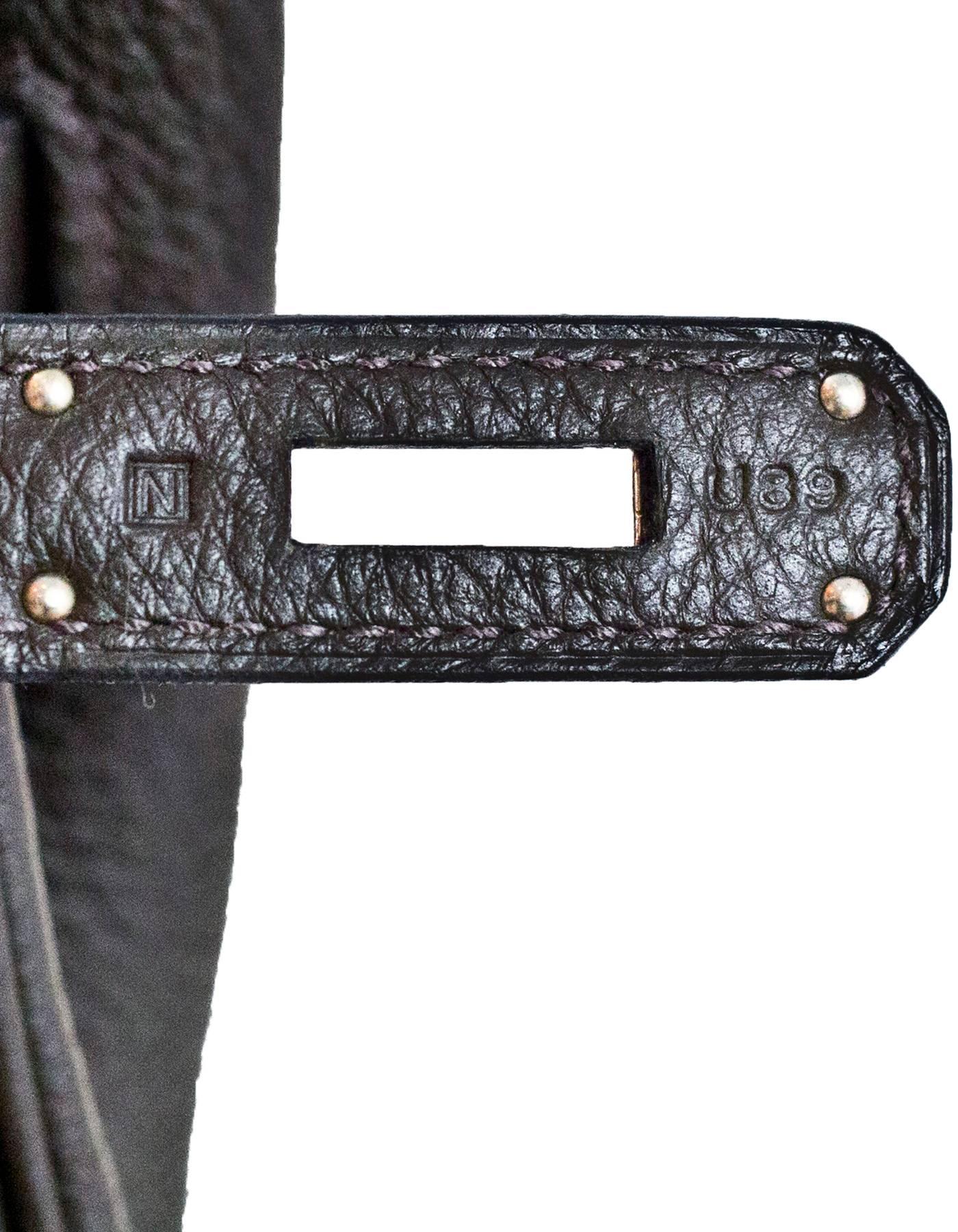 Hermes Vert Bronze Clemence Leather 35cm Birkin Bag with Box & Dust Bag 3